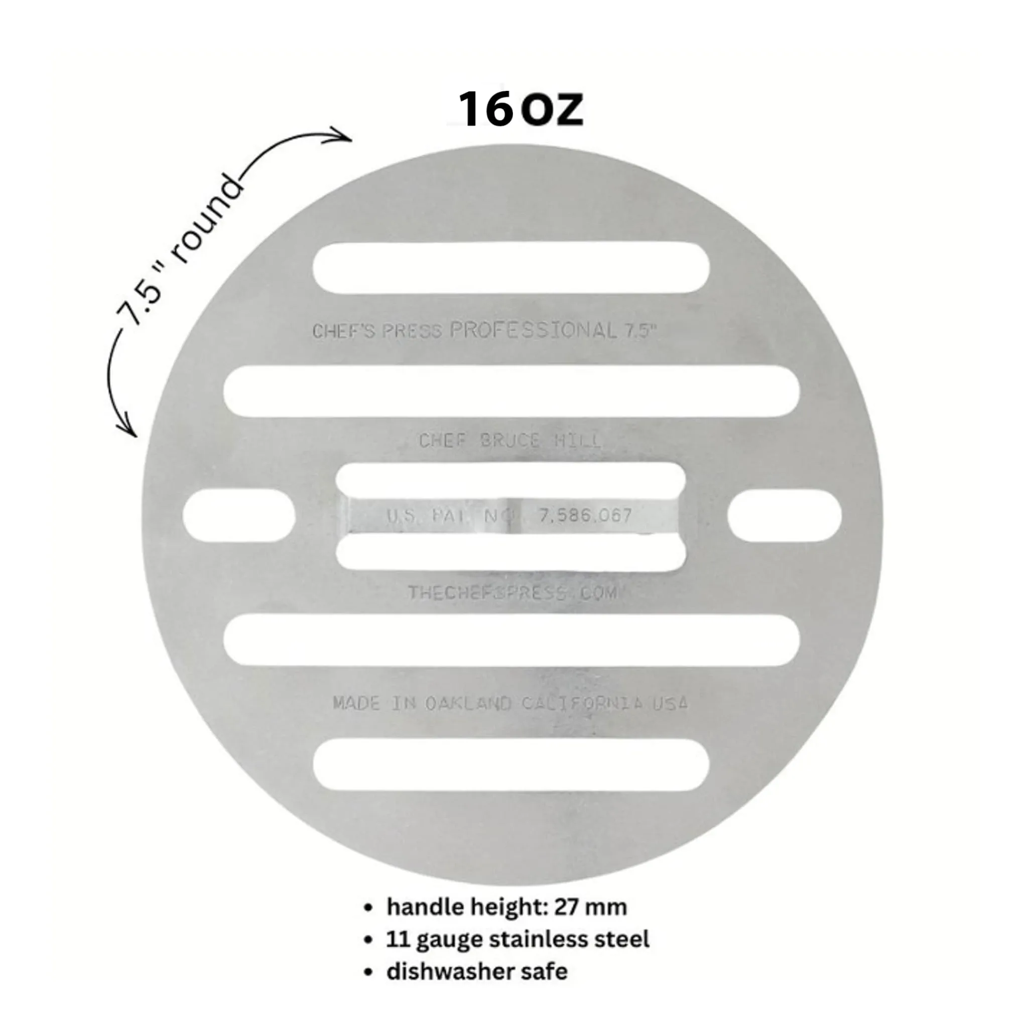 The Chef's Press The Round Chef's Press, 16oz Best