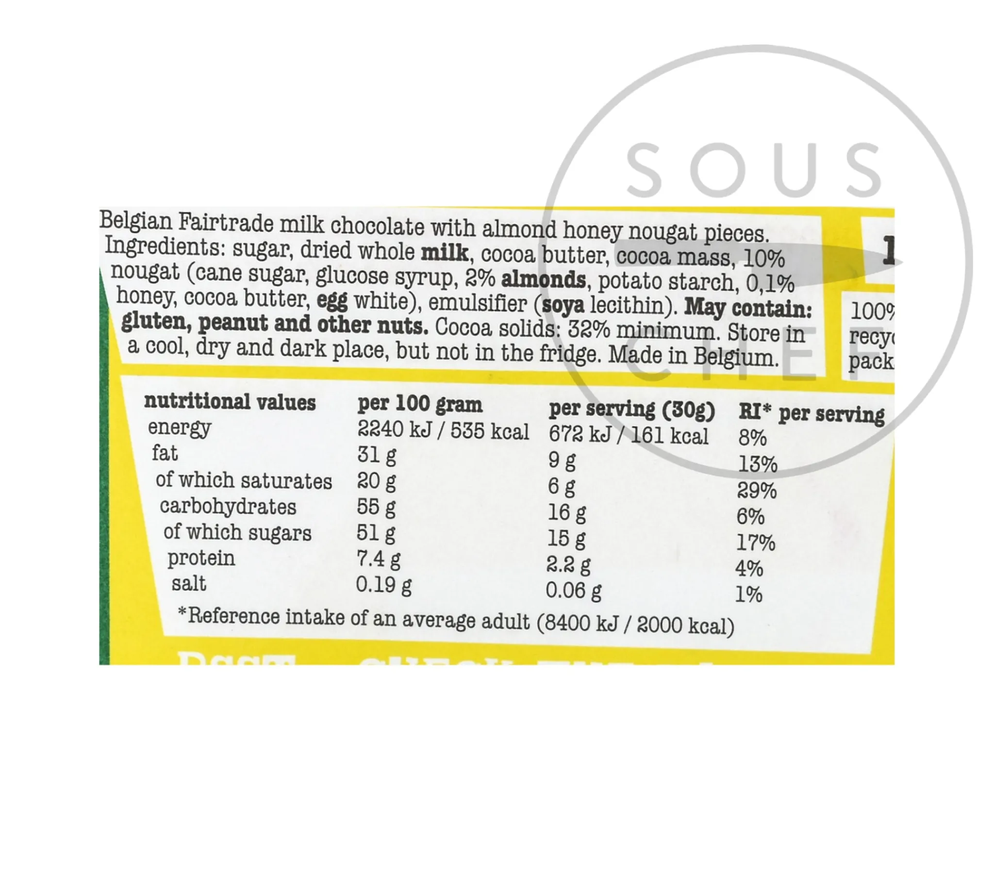 Tony's Chocolonely Milk Chocolate with Almond, Honey & Nougat, 180g Best