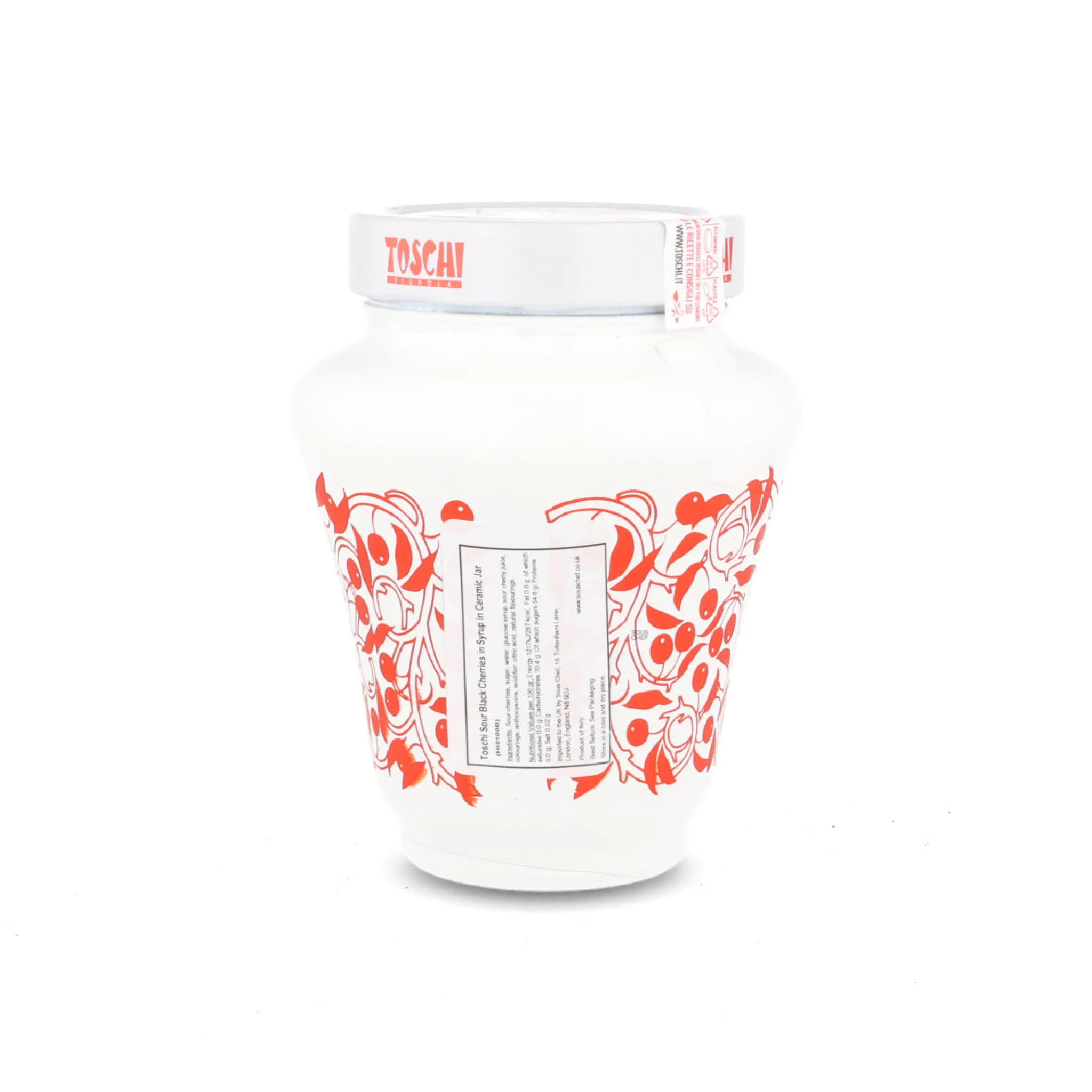 Toschi Sour Black Cherries in Syrup in Ceramic Jar Clearance