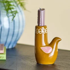 Bloomingville Trudy Brown Bird Candle Holder New