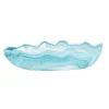 Turkish Tableware Turquoise Marble Glass Bowl, 21x14cm Sale