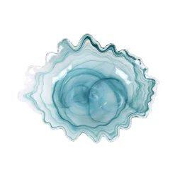 Turkish Tableware Turquoise Marble Glass Serving Bowl, 40x30cm Online