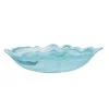 Turkish Tableware Turquoise Marble Glass Serving Bowl, 30x23cm Best