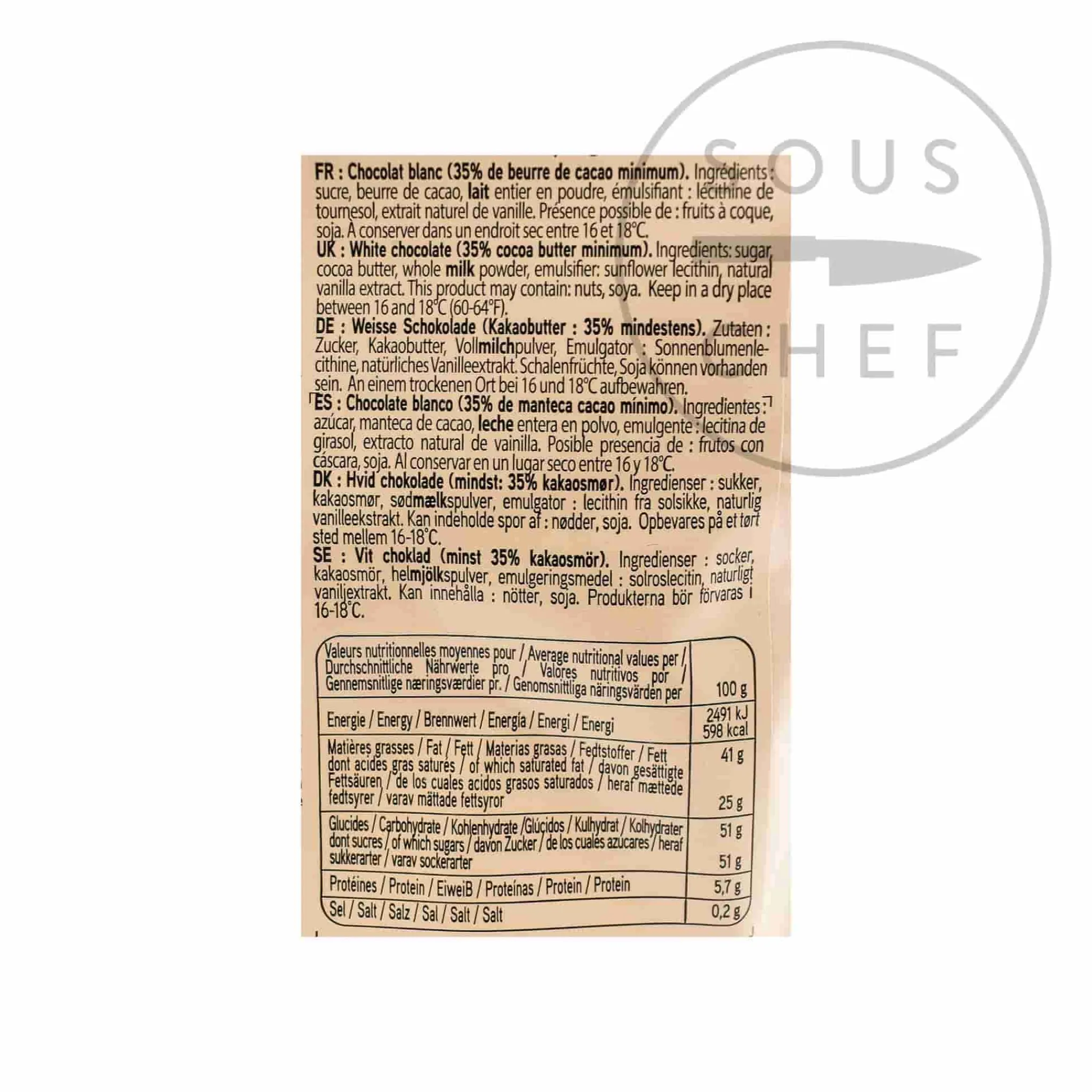 Valrhona Ivoire White Chocolate Chips Online