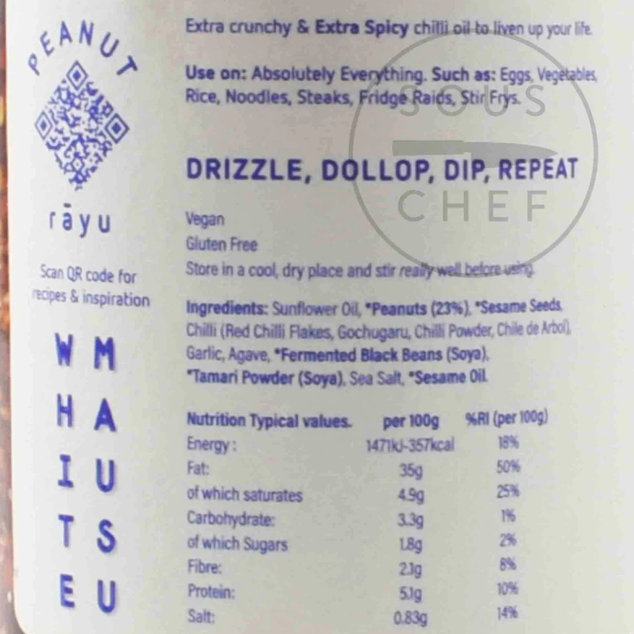 White Mausu Extra Hot Peanut Rayu, 240g Clearance