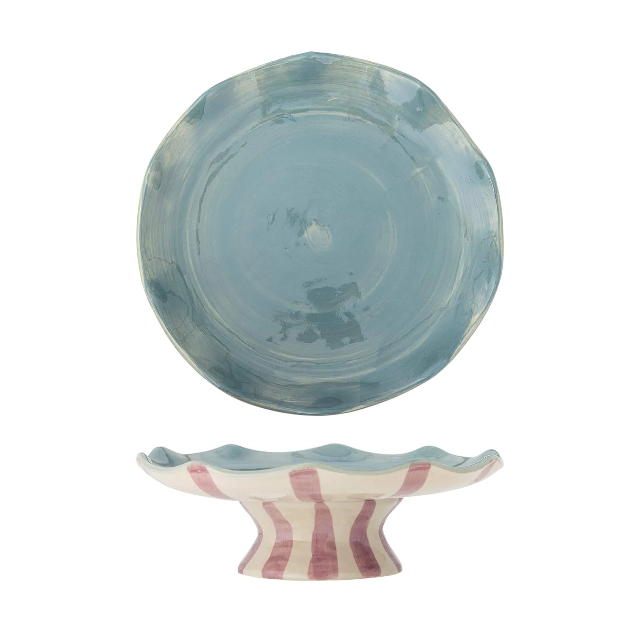 Bloomingville Willa Lilac Stripe Cake Tray, 28cm Online