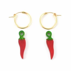 Wolf & Moon Chilli Pepper Hoop Earrings Discount