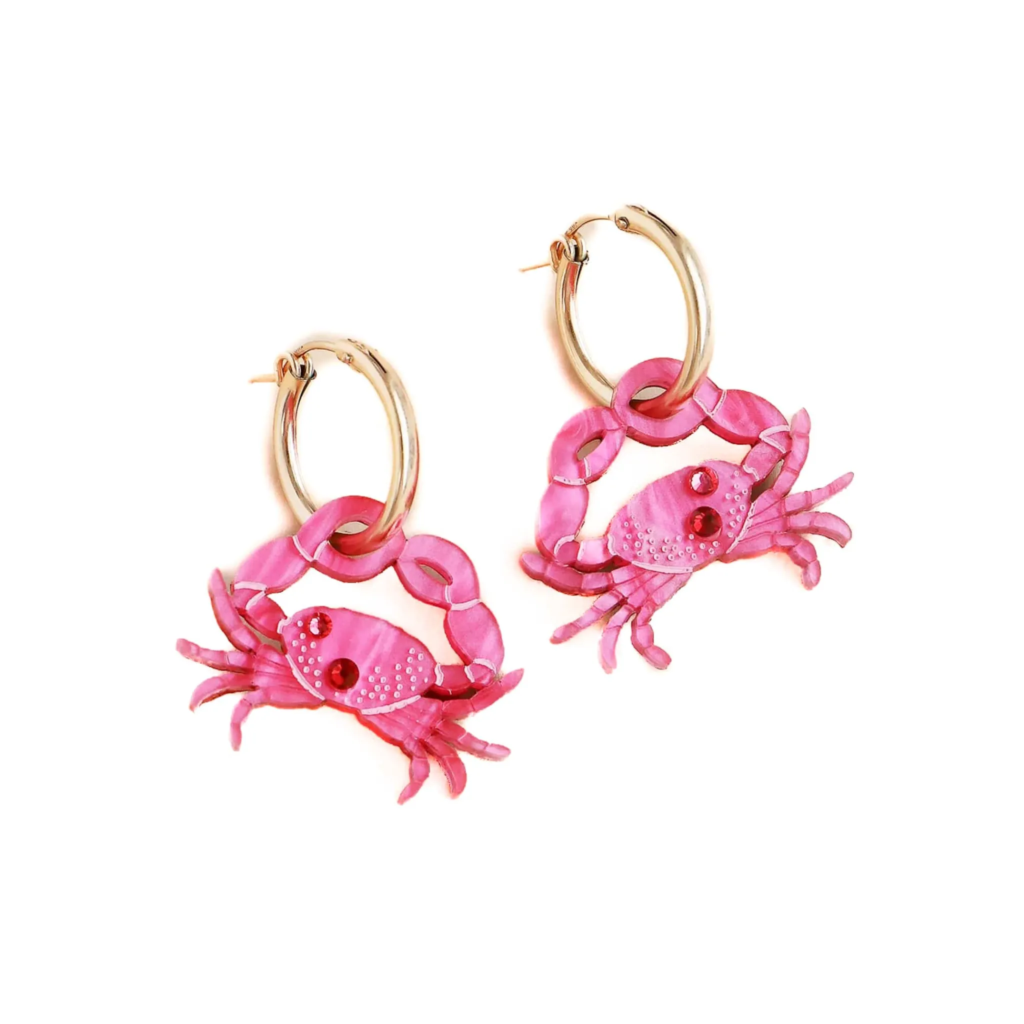 Wolf & Moon Pink Crab Hoop Earrings Online