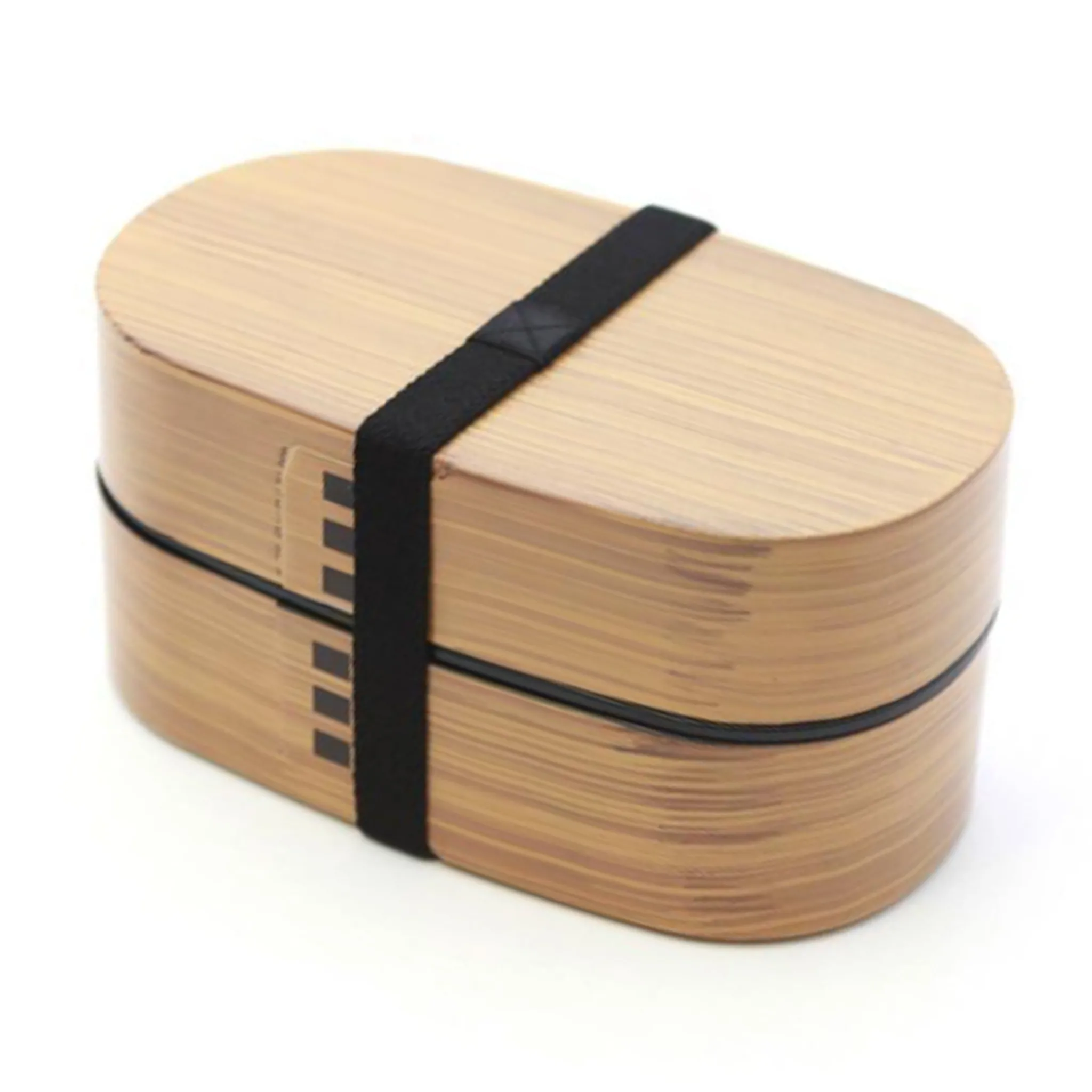 Hakoya Wood Tone Double Layer Bento Box, 900ml Clearance