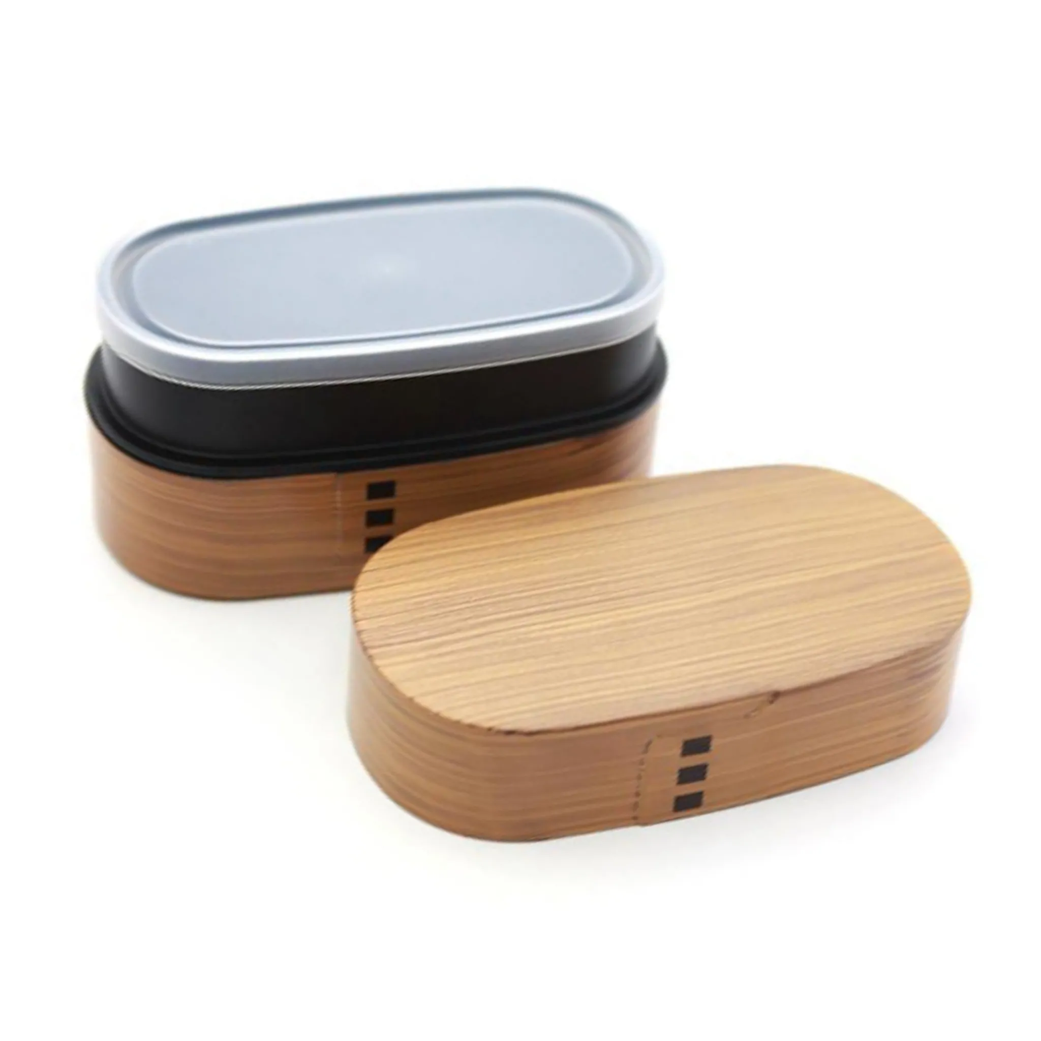 Hakoya Wood Tone Double Layer Bento Box, 900ml Clearance