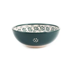 El Boyali Seramikler Yesil Ve Beyaz Boyali Cereal Bowl, 15.5cm Sale