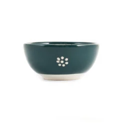 El Boyali Seramikler Yesil Ve Beyaz Boyali Dipping Bowl, 9.5cm New