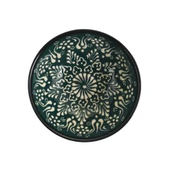 El Boyali Seramikler Yesil Ve Beyaz Boyali Sauce Dish, 12cm