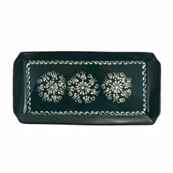 El Boyali Seramikler Yesil Ve Beyaz Boyali Serving Tray, 34x16.5cm Outlet