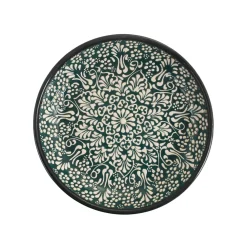 El Boyali Seramikler Yesil Ve Beyaz Boyali Shallow Bowl, 20.5cm Clearance