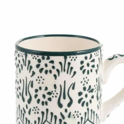 El Boyali Seramikler Yesil Ve Beyaz Boyali Straight Mug, 325ml Sale