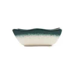 El Boyali Seramikler Yesil Ve Beyaz Boyali Wavy Edge Sauce Dish, 11.5cm Online