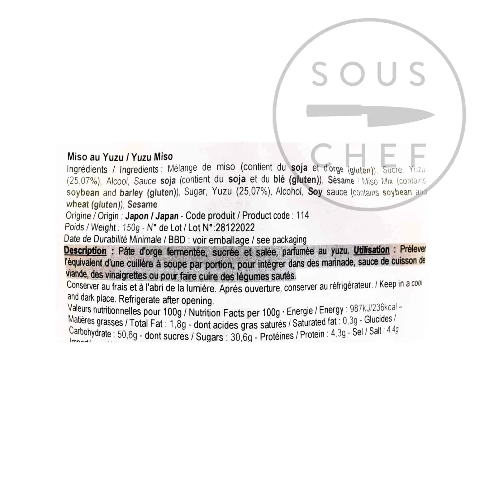 Japanese Ingredients Yuzu Miso, 150g Sale